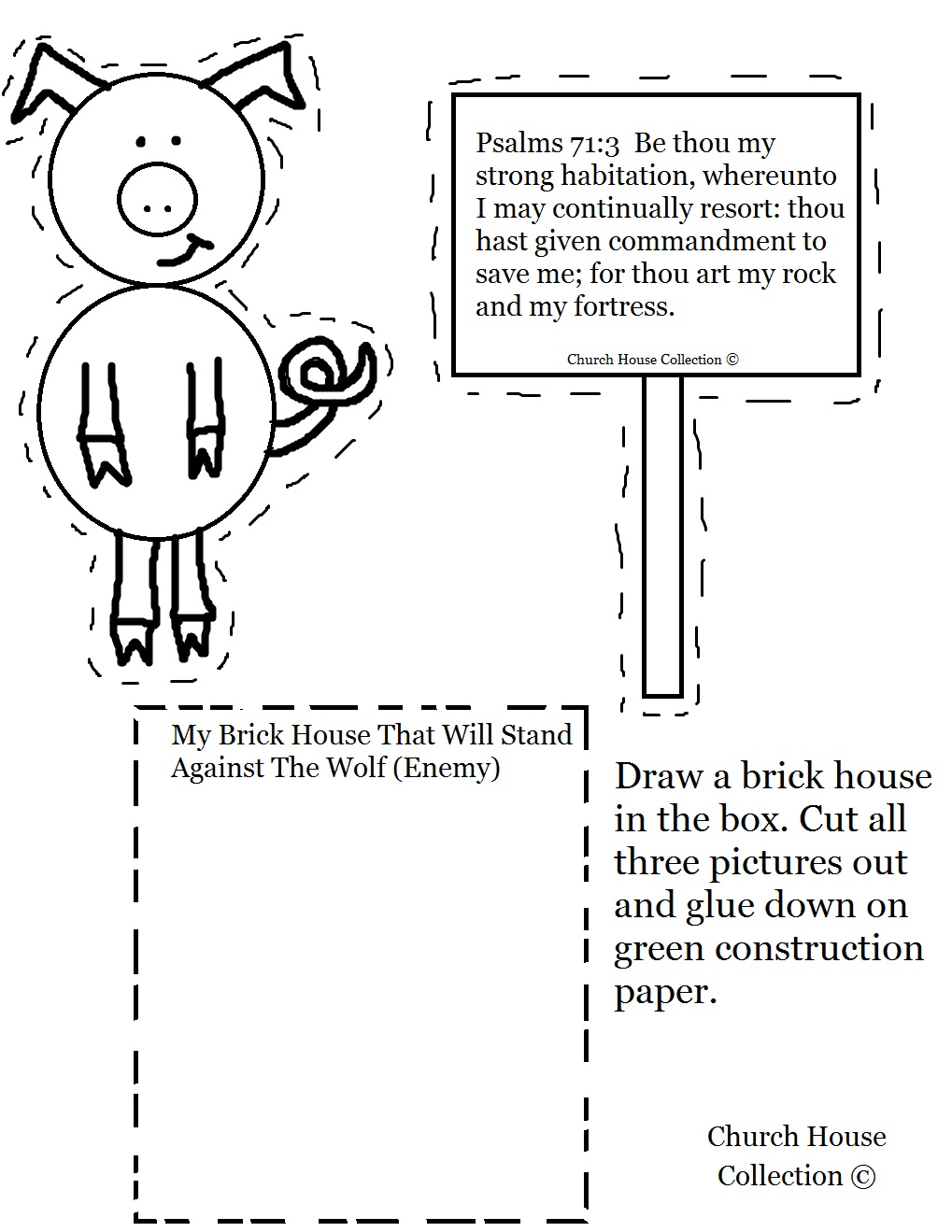 The three little wolves and the big bad pig coloring pages